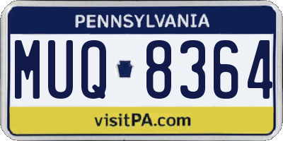 PA license plate MUQ8364