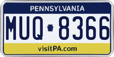 PA license plate MUQ8366