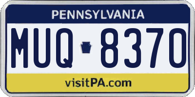 PA license plate MUQ8370