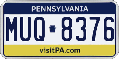 PA license plate MUQ8376