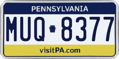 PA license plate MUQ8377