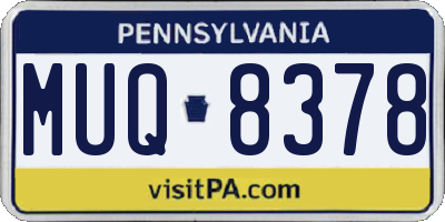 PA license plate MUQ8378