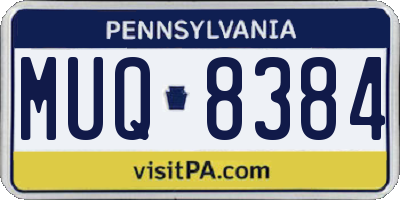 PA license plate MUQ8384