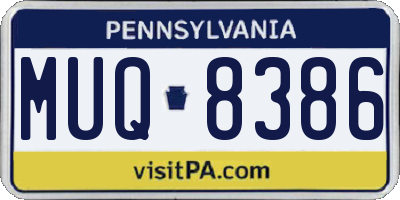 PA license plate MUQ8386