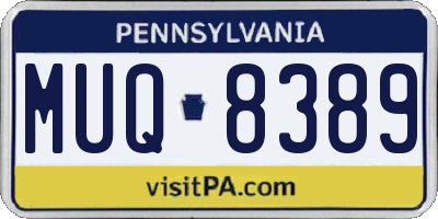 PA license plate MUQ8389
