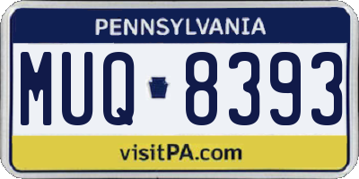 PA license plate MUQ8393