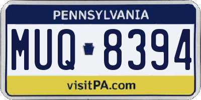 PA license plate MUQ8394