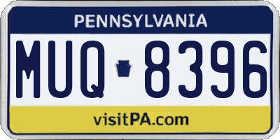 PA license plate MUQ8396