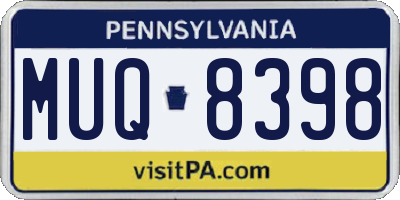 PA license plate MUQ8398