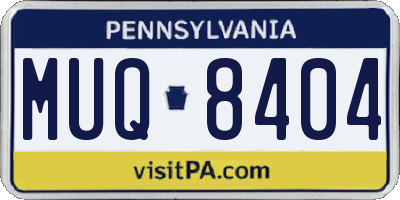 PA license plate MUQ8404