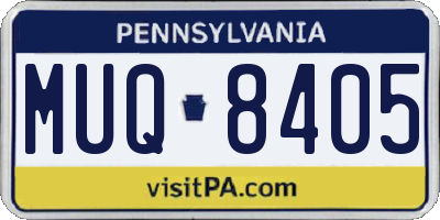 PA license plate MUQ8405