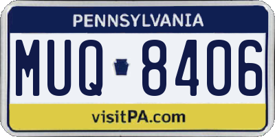 PA license plate MUQ8406