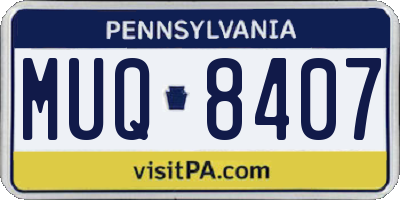 PA license plate MUQ8407