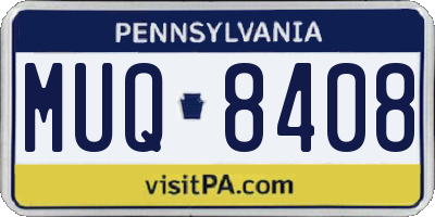 PA license plate MUQ8408