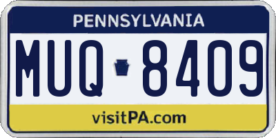 PA license plate MUQ8409