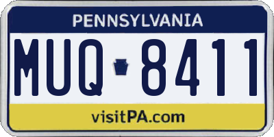 PA license plate MUQ8411