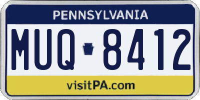 PA license plate MUQ8412