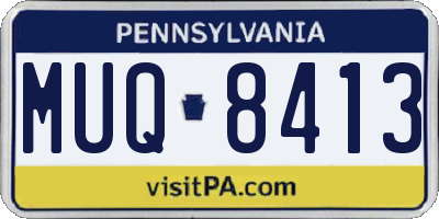 PA license plate MUQ8413