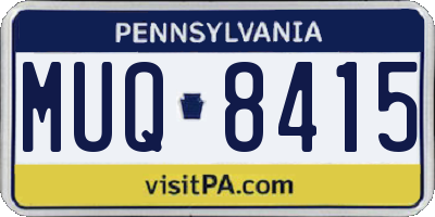 PA license plate MUQ8415