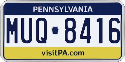 PA license plate MUQ8416