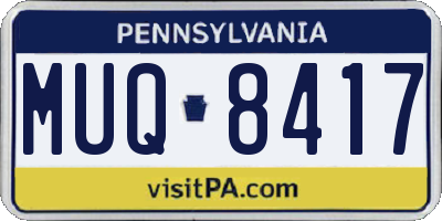 PA license plate MUQ8417