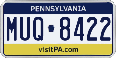 PA license plate MUQ8422