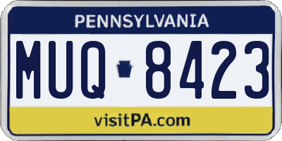 PA license plate MUQ8423