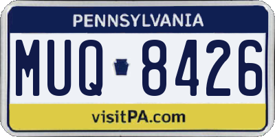 PA license plate MUQ8426