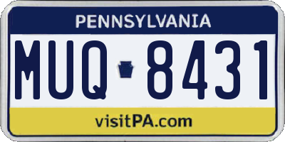 PA license plate MUQ8431