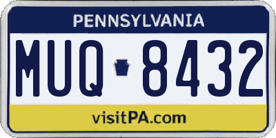 PA license plate MUQ8432