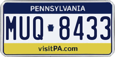 PA license plate MUQ8433