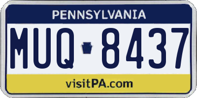 PA license plate MUQ8437