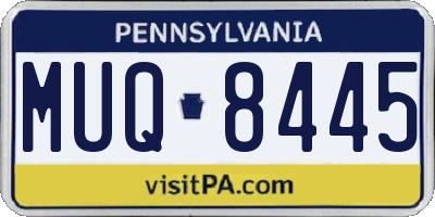 PA license plate MUQ8445