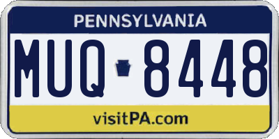 PA license plate MUQ8448