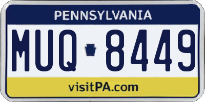 PA license plate MUQ8449