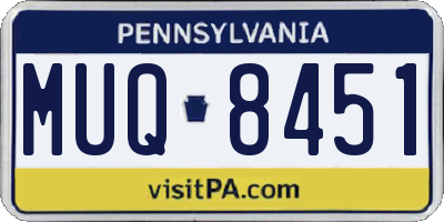 PA license plate MUQ8451