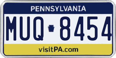 PA license plate MUQ8454