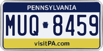 PA license plate MUQ8459