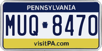 PA license plate MUQ8470