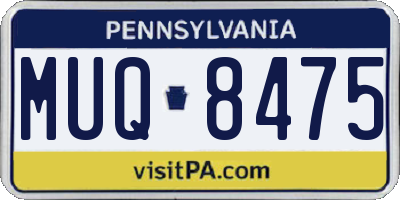 PA license plate MUQ8475