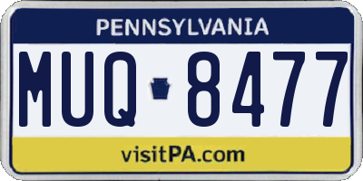 PA license plate MUQ8477