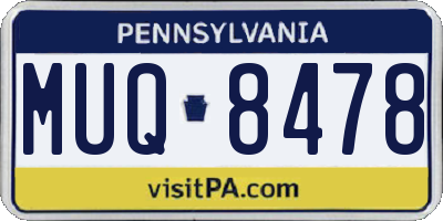 PA license plate MUQ8478