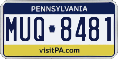 PA license plate MUQ8481