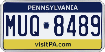 PA license plate MUQ8489