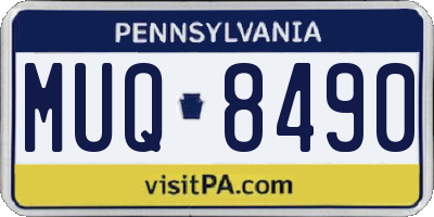 PA license plate MUQ8490