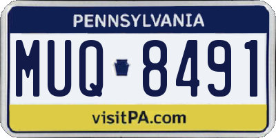 PA license plate MUQ8491