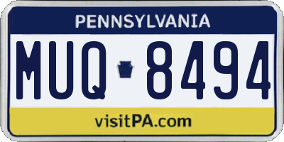 PA license plate MUQ8494