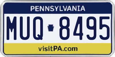 PA license plate MUQ8495