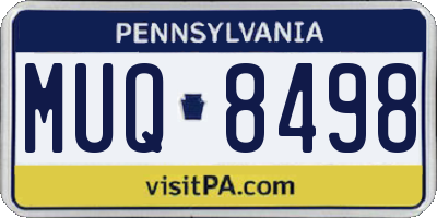 PA license plate MUQ8498