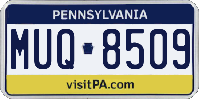 PA license plate MUQ8509